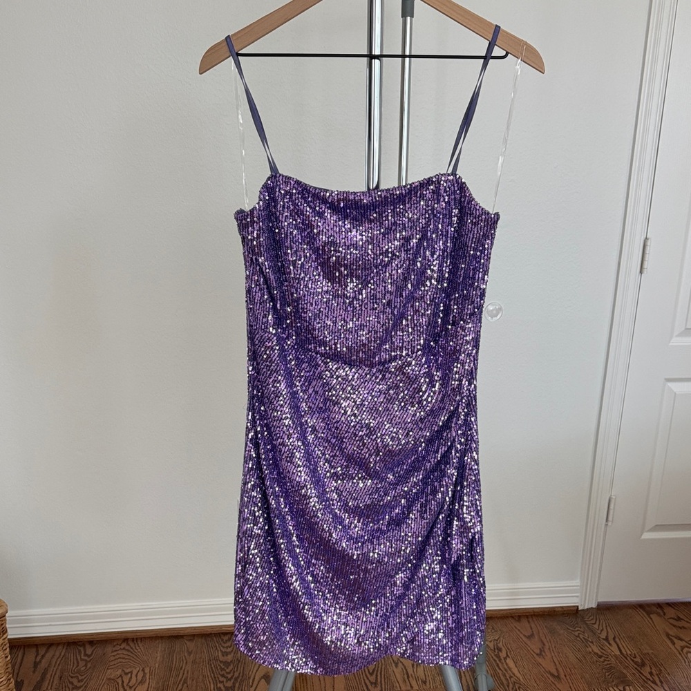 Honey and Rosie Sparkling Purple Mini Dress